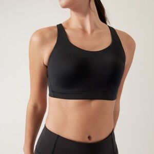 Athleta 405744 Advance Bra B-G Black Wireless Sports Bra Women's 36DD